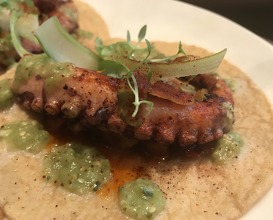 Octopus taco with shishito peppers