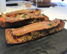 Salt anchovy toasted bread