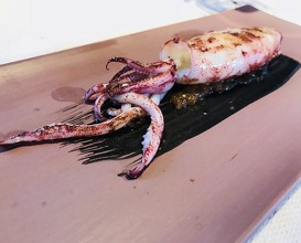 Baby squid & it's Ink and caramelized onion