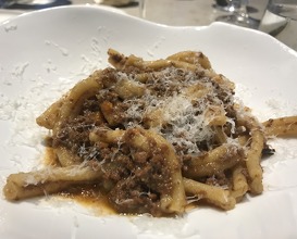 Hand cut strozzapreti with a ragout of White Park beef and parmesan