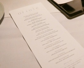 Dinner at Oriole