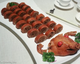 Dinner with stuffed pig