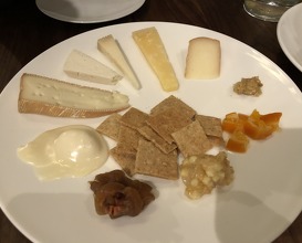 Cheese selection. Portuguese: Azeitao, Nina, Sao Jorge. British: Risely, Old Ford, Harbourne Blue