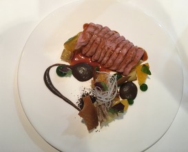 Duck, orange, olive, leek