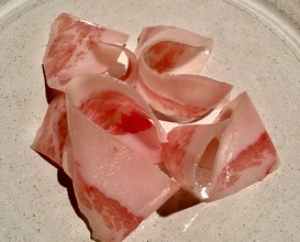 Slices of cured pork