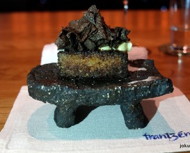 french toast (grand tradition 2008) with vacca rossa, truffle and 100-year old vinegar