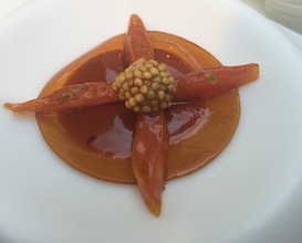 Cream of sea urchins and fermented tomatoes