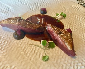 Pigeon. Nice texture and combination of flavours but if you have ever tried the pigeon in the Cheval Blanc by Peter Knogl you know where is the level?