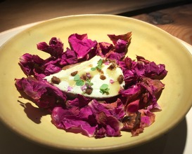 pumpkin seed curd and grilled roses