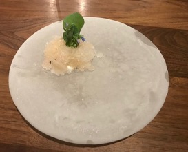 Oyster leaf with lychee mignonette