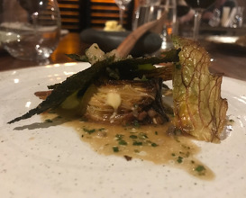 butter roast cabbage, reduced cream, bordelaise sauce