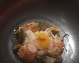 Langoustine, artichoke, quail egg
