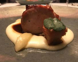 A Chop of Organic Milk-Fed Pork with Local Apples and Potato Purée