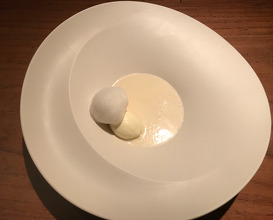 Potato and Butter | cold potato soup, butter ice cream and pepper foam