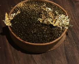 Caviar Tart schrencki caviar / Sea Urchin / Celariac Whipped Cream