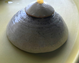 Creamy cured egg of Féra