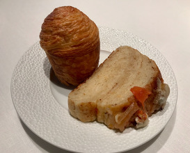 The breads: bacon brioche; fig, raisin and walnut plaits; MB focaccia; pastry bread; fenugreek bread; high fermentation loaf; sourdough baguette