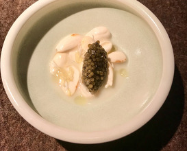 TEXTURE HARD-SOFT
SMOKED CAVIAR AND YOUNG ALMONDS