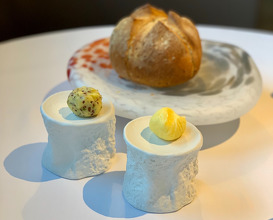 Bread, seaweed butter, salted butter 