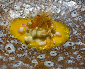 10. Chargrilled Espardenyas in the Robata With A "Pil-Pil" Sauce Of "Ají Amarillo" (Yellow Chilli Pepper), Warm "Leche De Tigre" Made Of Red Mullet, Fried Red Mullet And Smoked Eel