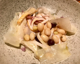Squid, coco beans & kohlrabi