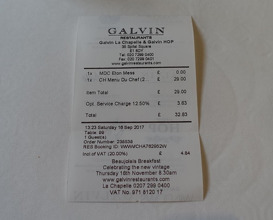 Meal at Galvin La Chapelle