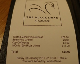 Meal at The Black Swan