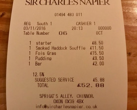 Meal at Sir Charles Napier