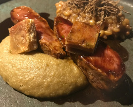 LAMB SADDLE, 7 hrs cooked "uveyik" wheat, freekeh "mıhlama', black truffle
