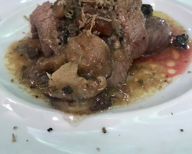 Beef and mushrooms and black truffle
