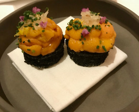 MARUKYO UNI Spot prawn tartare | Mussel cloud | Royal Schrenckii caviar