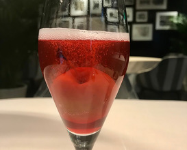 Champagne cocktail with Japanese Apple 