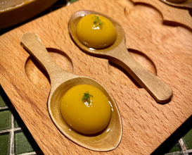 Spherical olive with chipotle and lime 