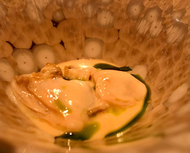 Oyster from Zeeland, whey sauce.