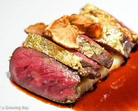 Beef with gold foil at Haku