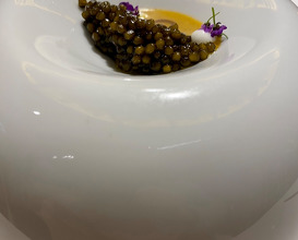 ROASTED CAVIAR IN A "TANDOORI" OVEN WITH "VINDALOO” CURRY AND GREEK YOGHURT.