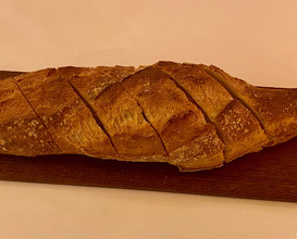 Homemade baguette and variation of butter