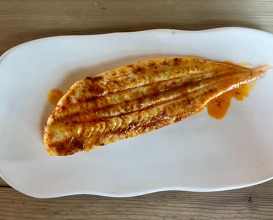 Slip sole grilled in smoked salt butter 
