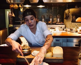 Onion bread, baked in the stone oven, cheese 