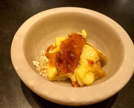 Creme brûlée, elderflower, milk whey 