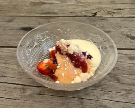 Strawberry - cherry sabayon - meringue 
