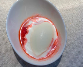 Milk Icecream with beetroot juice 