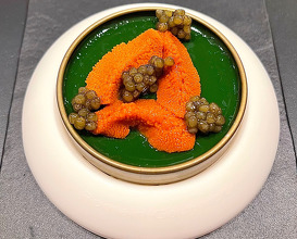 Sea urchin, dill and caviar