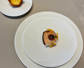 APRICOT AND SAUTERNES POACHED FOIE GRAS WITH TOASTED BRIOCHE