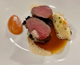 Medallions of saddle of venison | red cabbage | brioche dumplings