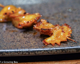 Sticks of chicken at Toritama