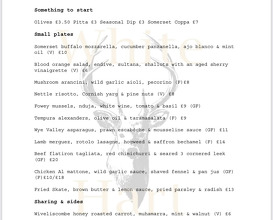 Dinner at The White Hart Wiveliscombe