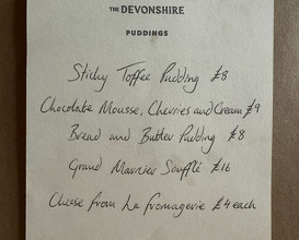 Dinner at Devonshire Arms, Piccadilly, Denman Street, London
