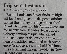 Dinner at Brigtsen's