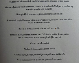 Dinner at Quintonil